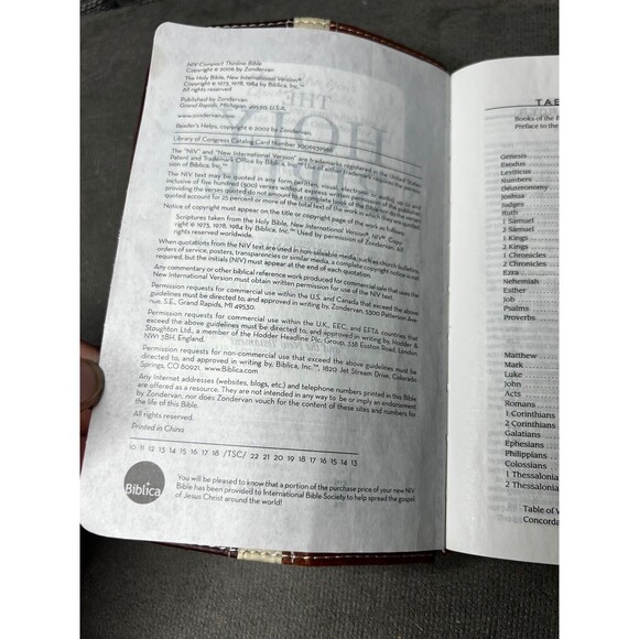 Zondervan Compact Thinline NIV Study Bible Bonded Leather Striped 2006 - Picture 5 of 11
